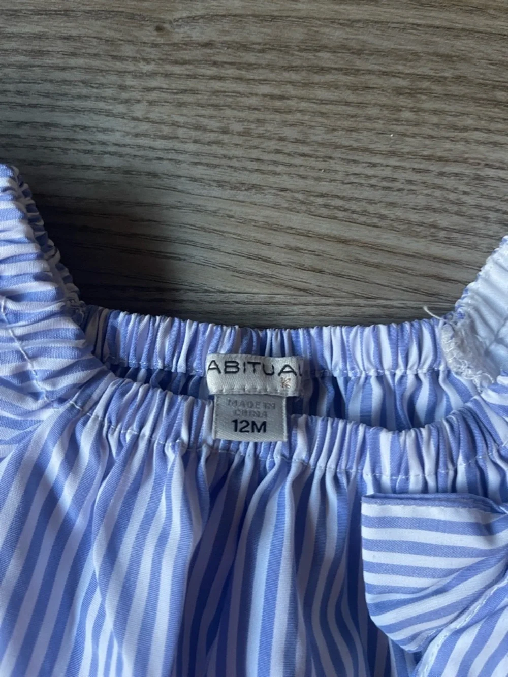 Habitual Girls 2-Piece Striped Dress & Bloomers Set Seersucker Coast Size 12 M